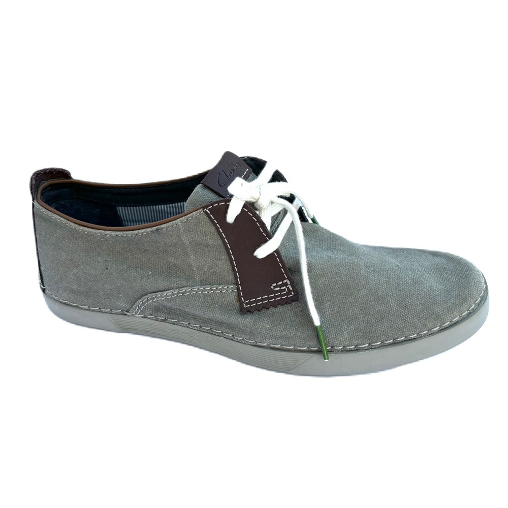 Clarks Mens Canvas Size 9 M Green Shoes Casual Lace Up Loafers - Picture 7 of 13